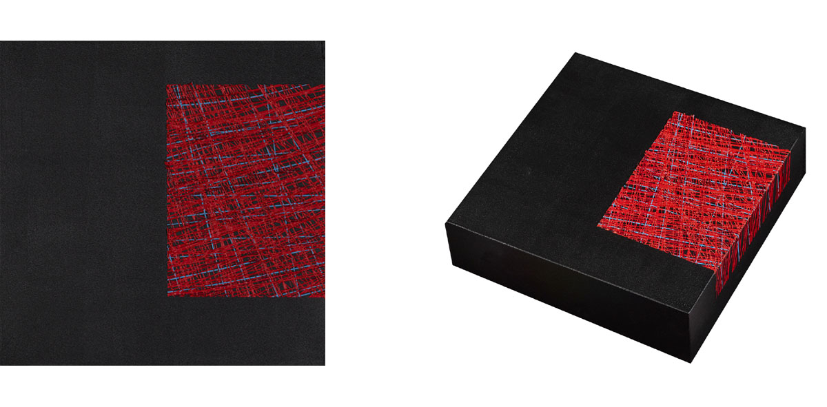 Susanne Lyner, 2015_11_Serie_Chummerchaeschtli&Gluecksmuempfeli, 20 x 20 x 6 cm, Acryl auf Holz