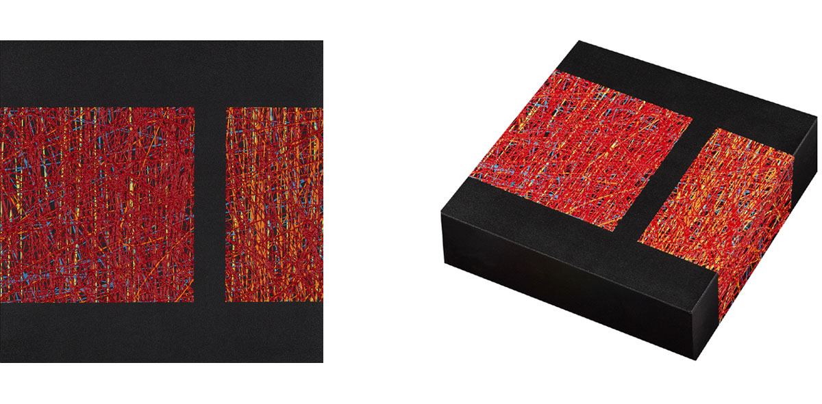 Susanne Lyner, 2015_12_Serie_Chummerchaeschtli&Gluecksmuempfeli, 20 x 20 x 6 cm, Acryl auf Holz