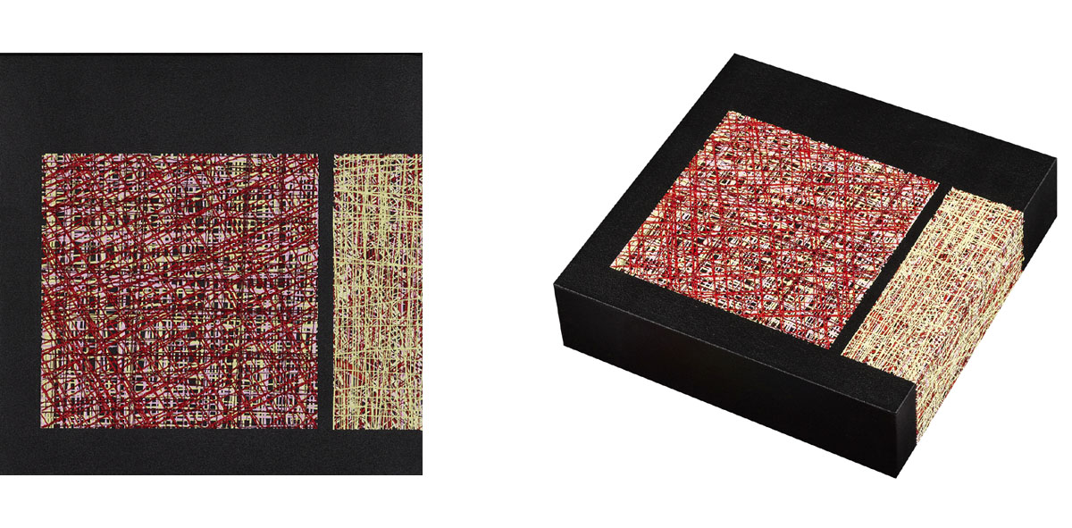 Susanne Lyner, 2015_13_Serie_Chummerchaeschtli&Gluecksmuempfeli, 20 x 20 x 6 cm, Acryl auf Holz