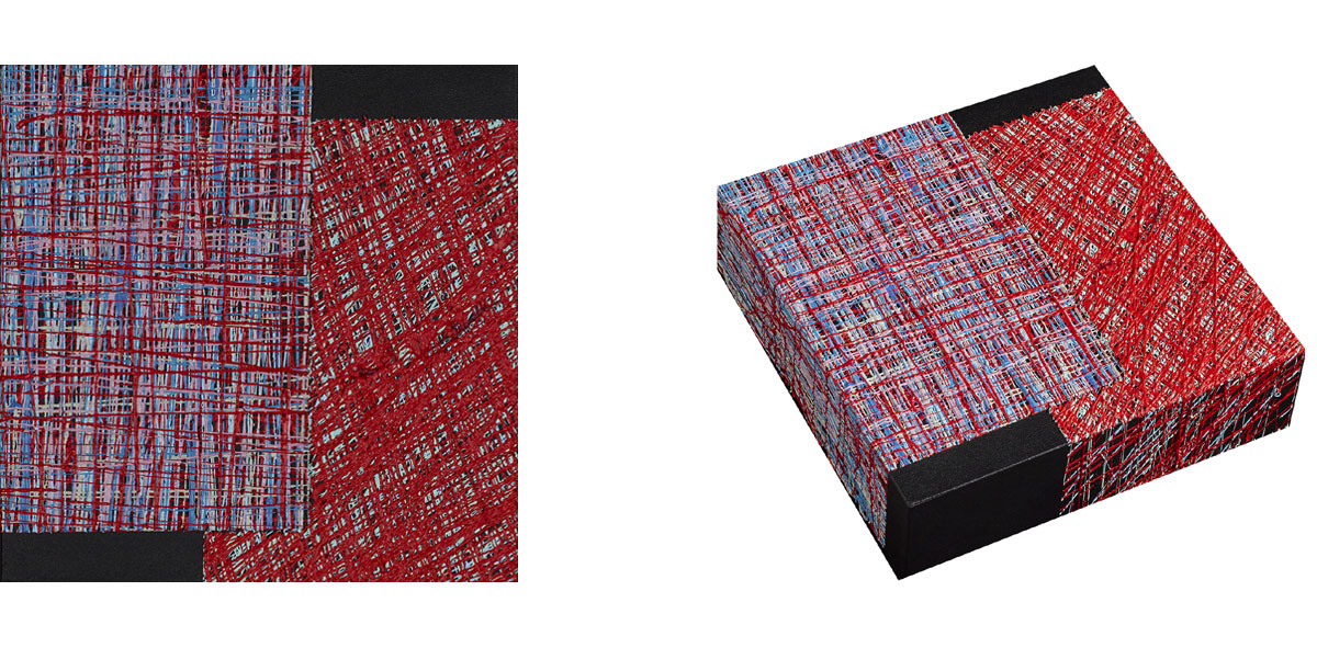 Susanne Lyner, 2015_14_Serie_Chummerchaeschtli&Gluecksmuempfeli, 20 x 20 x 6 cm, Acryl auf Holz