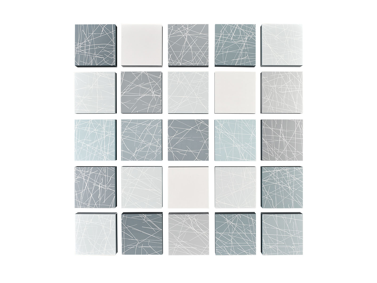 Susanne Lyner, 2017-28_les chemines de souvenirs, 112 x 112 cm, 25 teilig, je 20 x 20 x 6 cm, Acryl auf Holz Susanne Lyner, 2017-28_les chemines de souvenirs, 112 x 112 cm, 25 teilig, je 20 x 20 x 6 cm, Acryl auf Holz