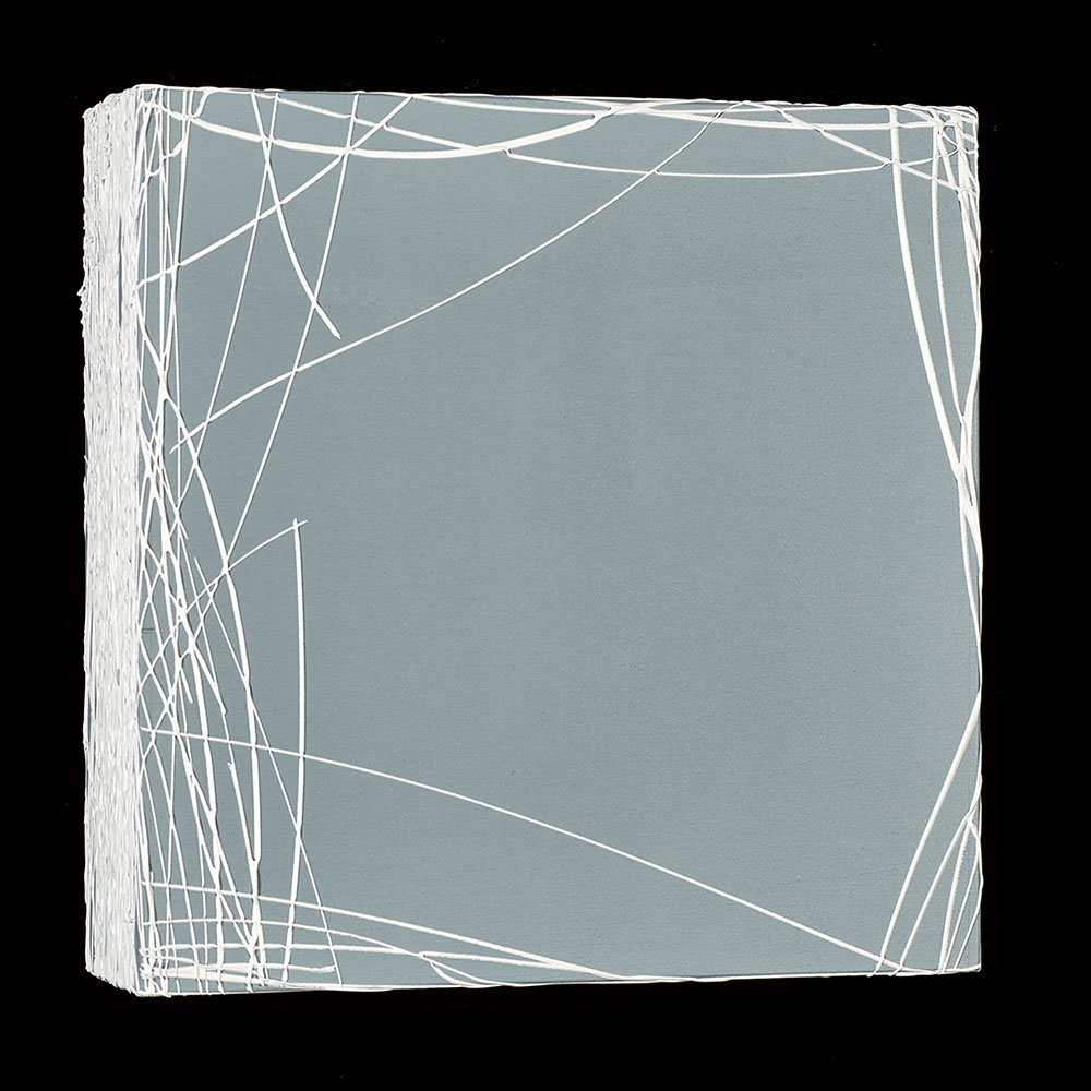 Susanne Lyner, 2017-33_Reihe-Sansparoles, 20 x 20 x 6 cm, Acryl auf Baumwolle Susanne Lyner, 2017-33_Reihe-Sansparoles, 20 x 20 x 6 cm, Acryl auf Baumwolle