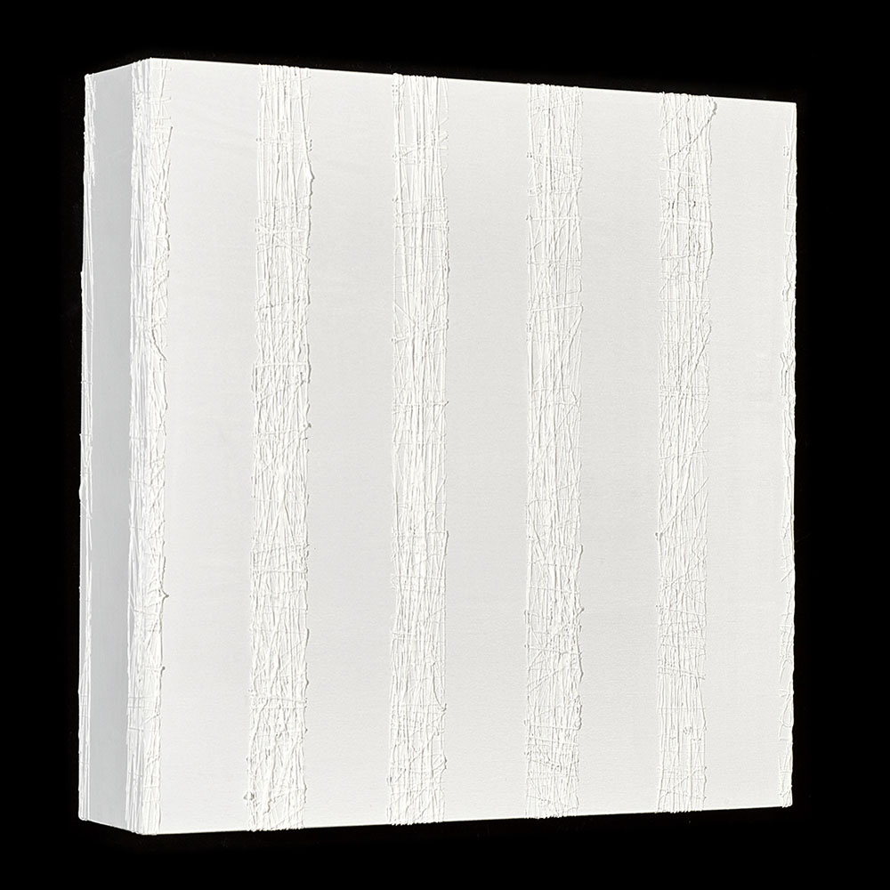 Susanne Lyner, 2017-37_Reihe-Sansparoles, 40 x 40 x 9 cm, Acryl auf Baumwolle Susanne Lyner, 2017-37_Reihe-Sansparoles, 40 x 40 x 9 cm, Acryl auf Baumwolle