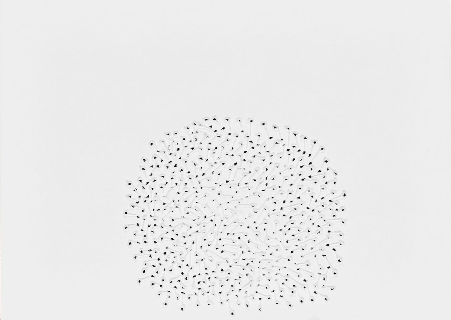 Susanne Lyner, 2020-21_Nr.05_14,8x10,5_umgarntes, Garn auf Karton, je 10,5 x 14,8 cm