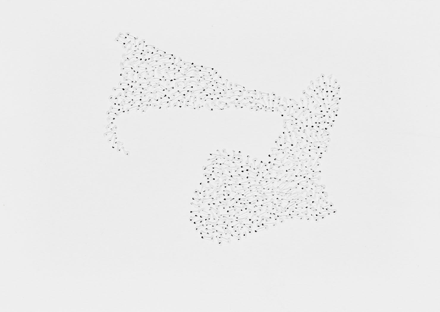 Susanne Lyner, 2020-21_Nr.11_14,8x10,5_umgarntes, Garn auf Karton, je 10,5 x 14,8 cm