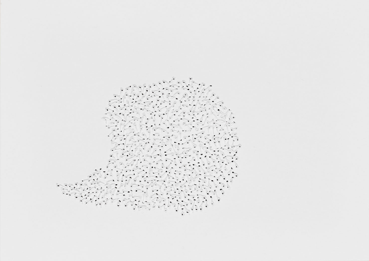 Susanne Lyner, 2020-21_Nr.12_14,8x10,5_umgarntes, Garn auf Karton, je 10,5 x 14,8 cm